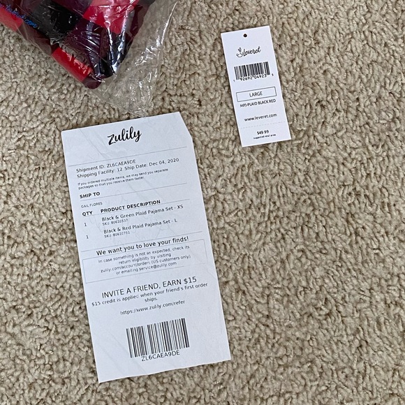 “ZULILY” ❤️ SUPER COOL🖤MEN’S RED/BLACK PLAID PJ’S - Picture 14 of 15